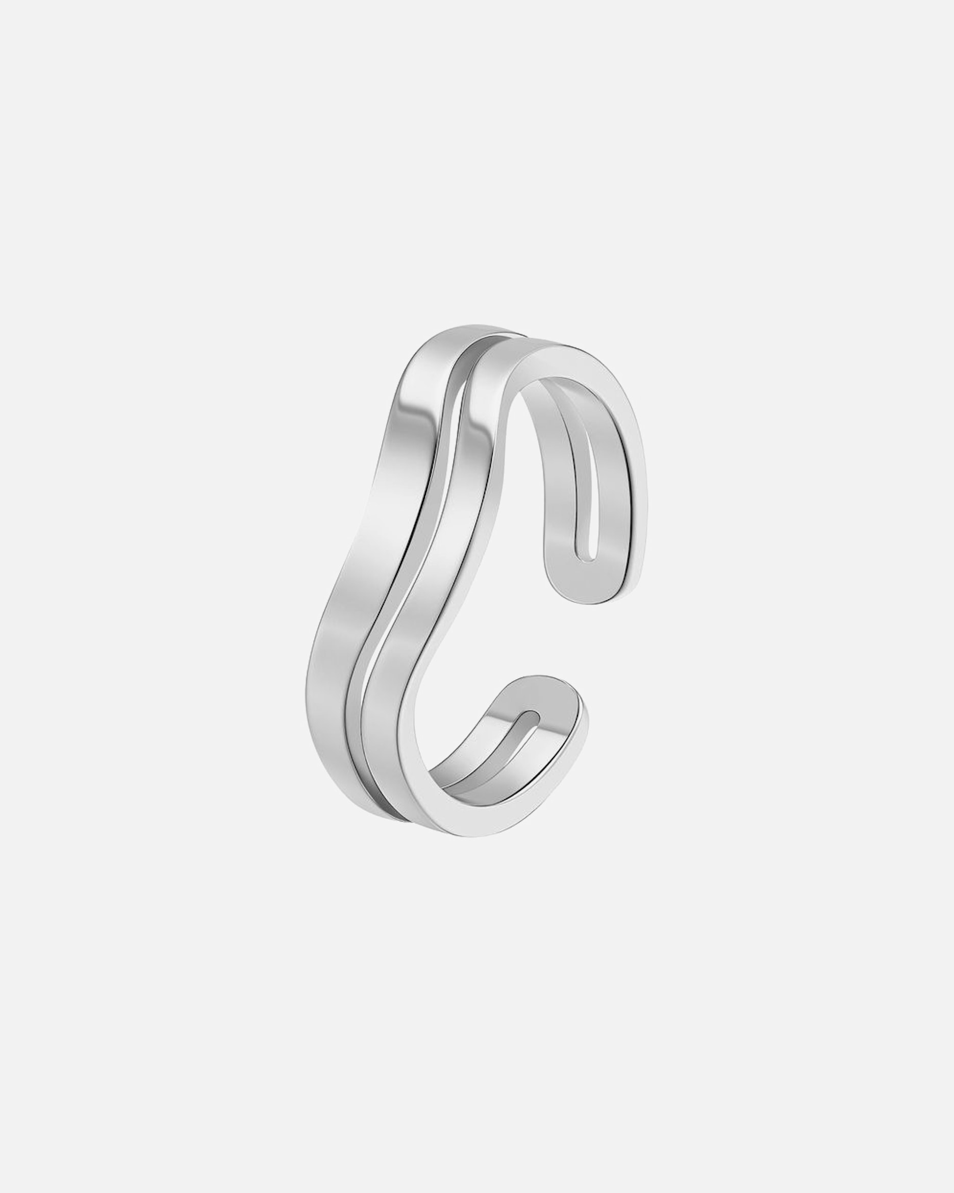 Ring für Weiblich Hey Happiness Default Brand Line Wave Open Ring – Edelstahl Ring 54