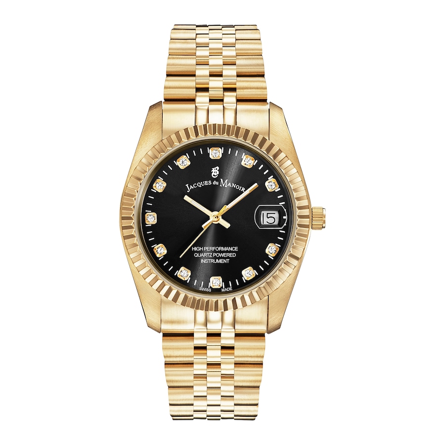 Jacques du Manoir Damenuhr Inspiration Gold Weiss Damen