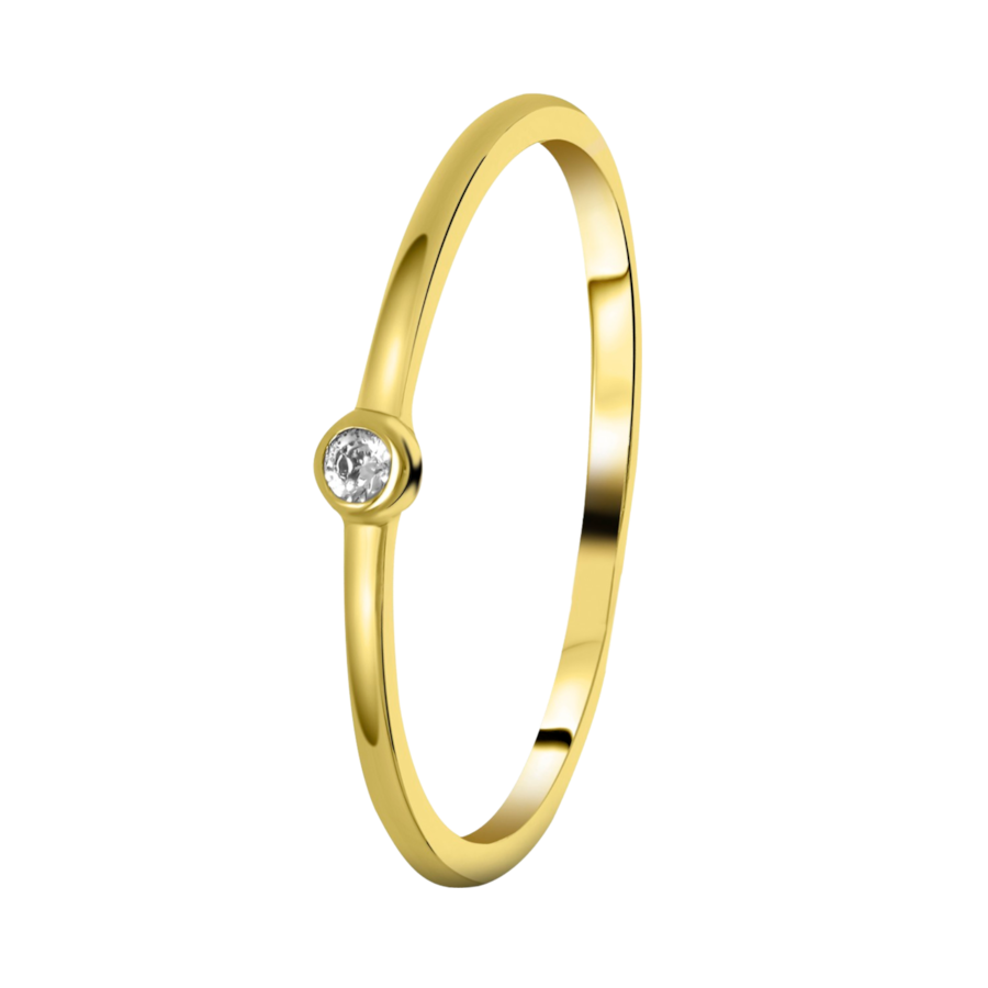 Lucardi Ringe 925 Silber - goldfarbig 49mm Damen