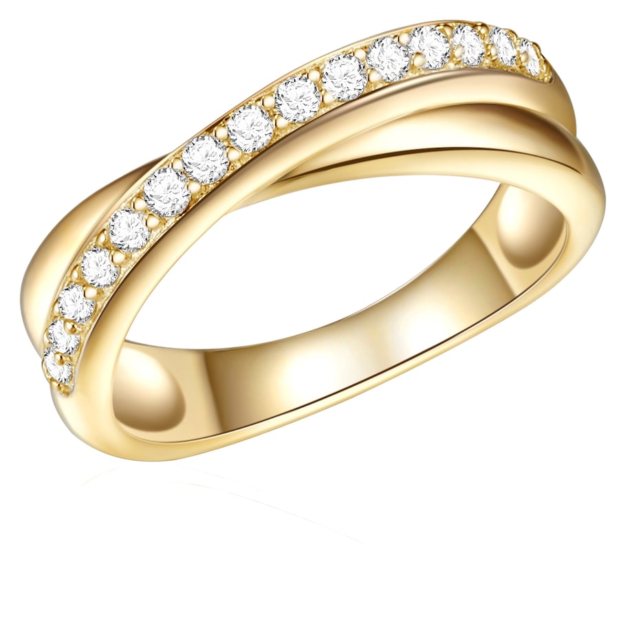 Rafaela Donata Ring Sterling Silber Zirkonia in Gelbgold 56 Damen