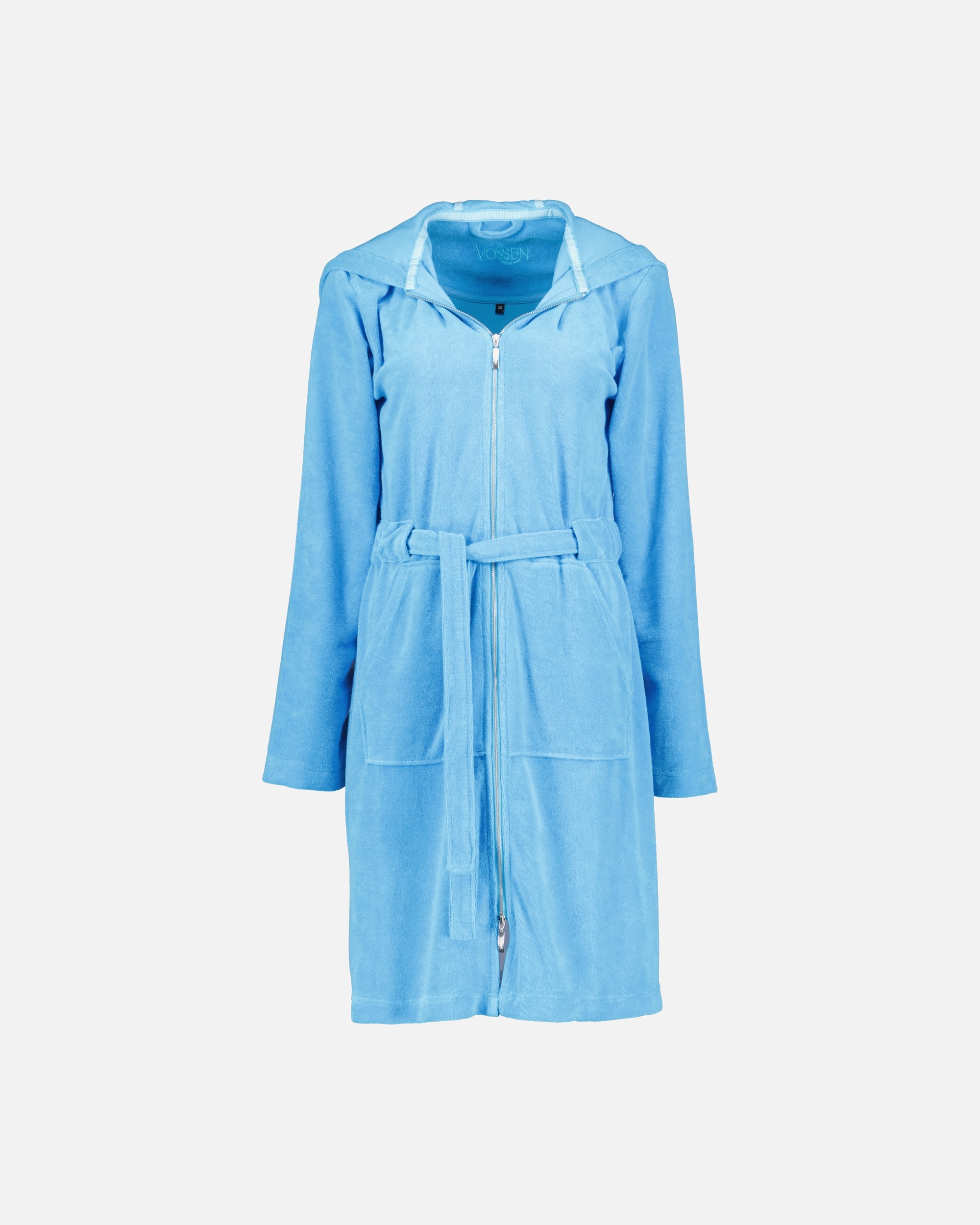 Bademantel für Unisex Vossen Vossen Bademäntel Damen Kurzmantel mit Kapuze Tampa ice blue - 5560 XS