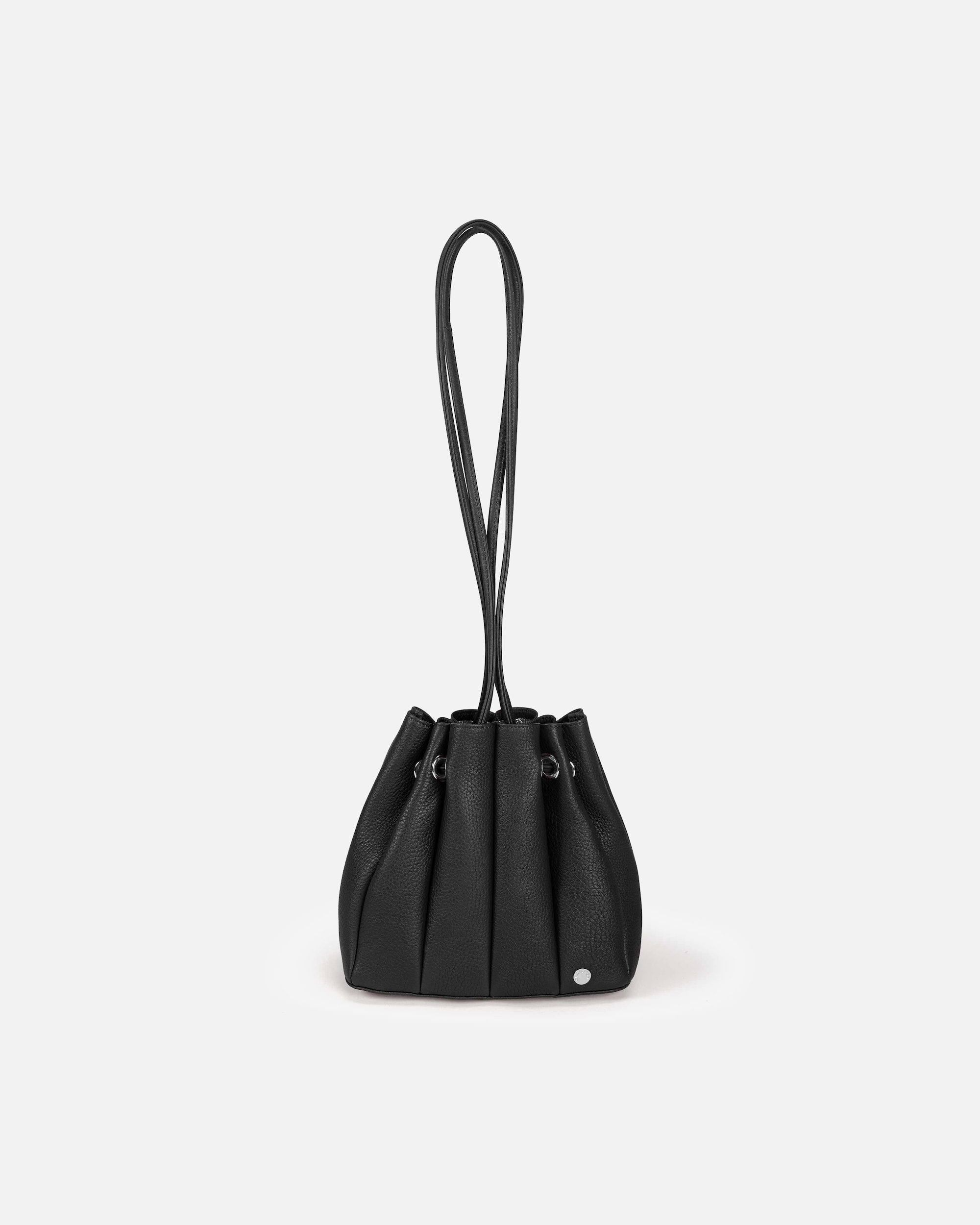 Umhängetasche für Unisex Gretchen Handtasche Falten im eleganten Design schwarz