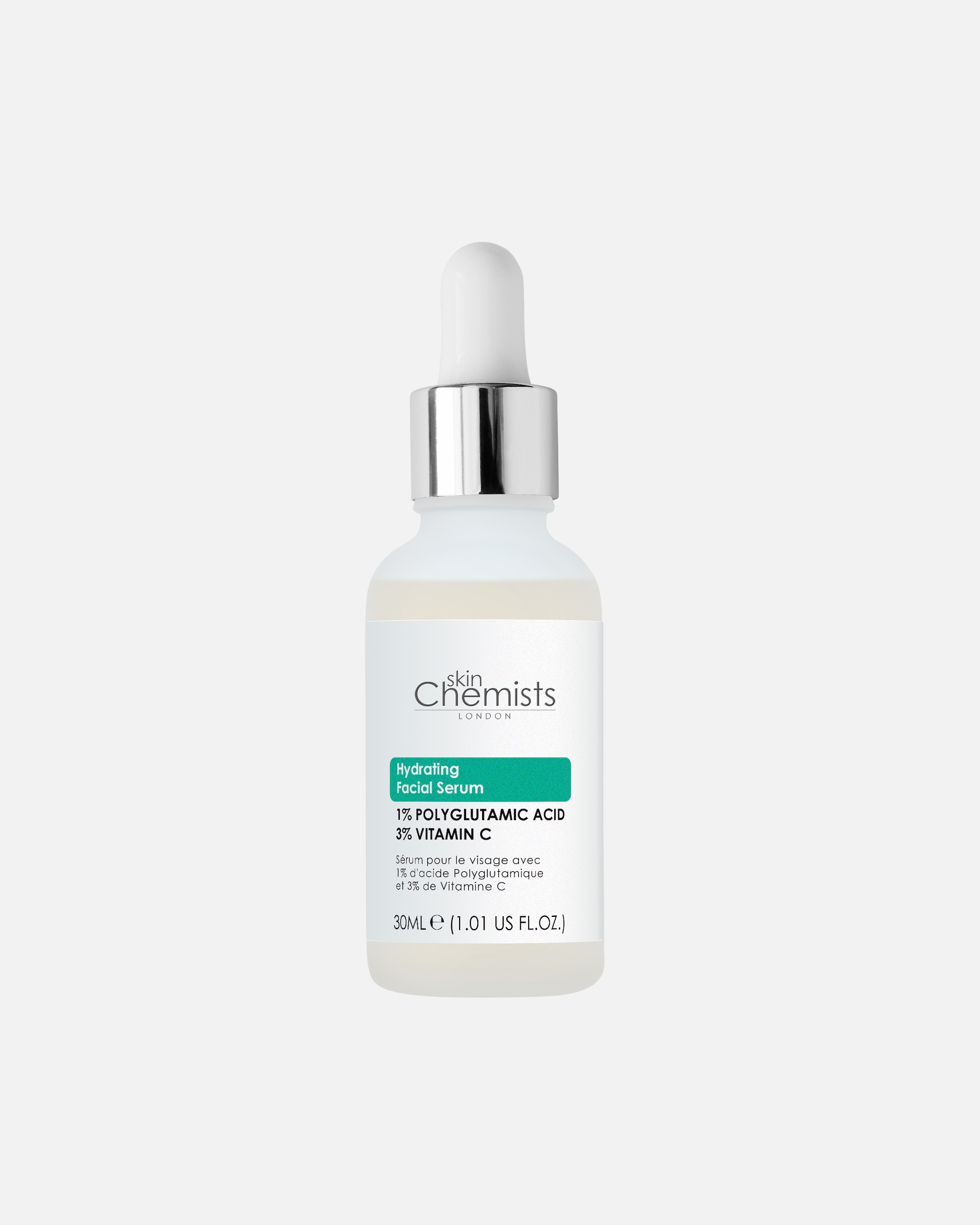 Anti-Aging Serum für Unisex skinChemists Feuchtigkeitsserum mit 1% Polyglutaminsäure und 3% Vitamin C 30 ml