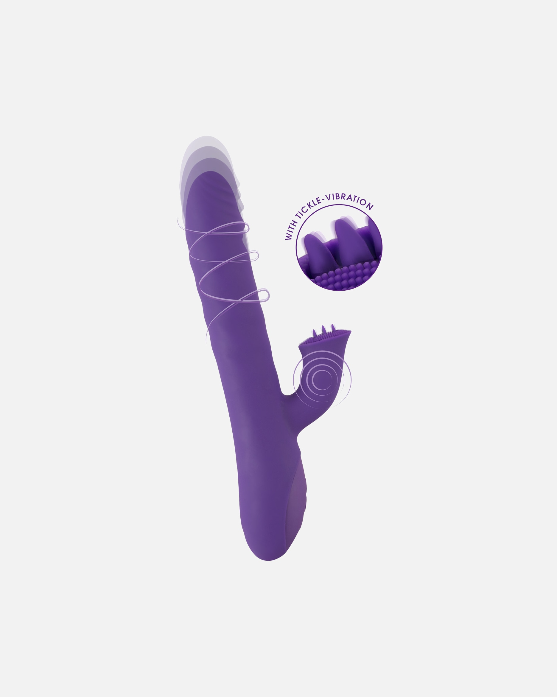 Vibrator für Unisex Sweet Smile Default Brand Line Stoßvibrator mit Klitorisreizer Thrusting & Rotating Pearl Vibrator lila