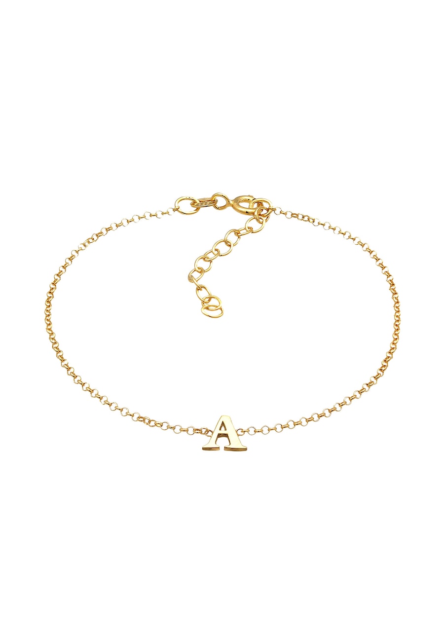 Elli Armband Buchstaben Anhänger A 925 Silber goldfarben Damen