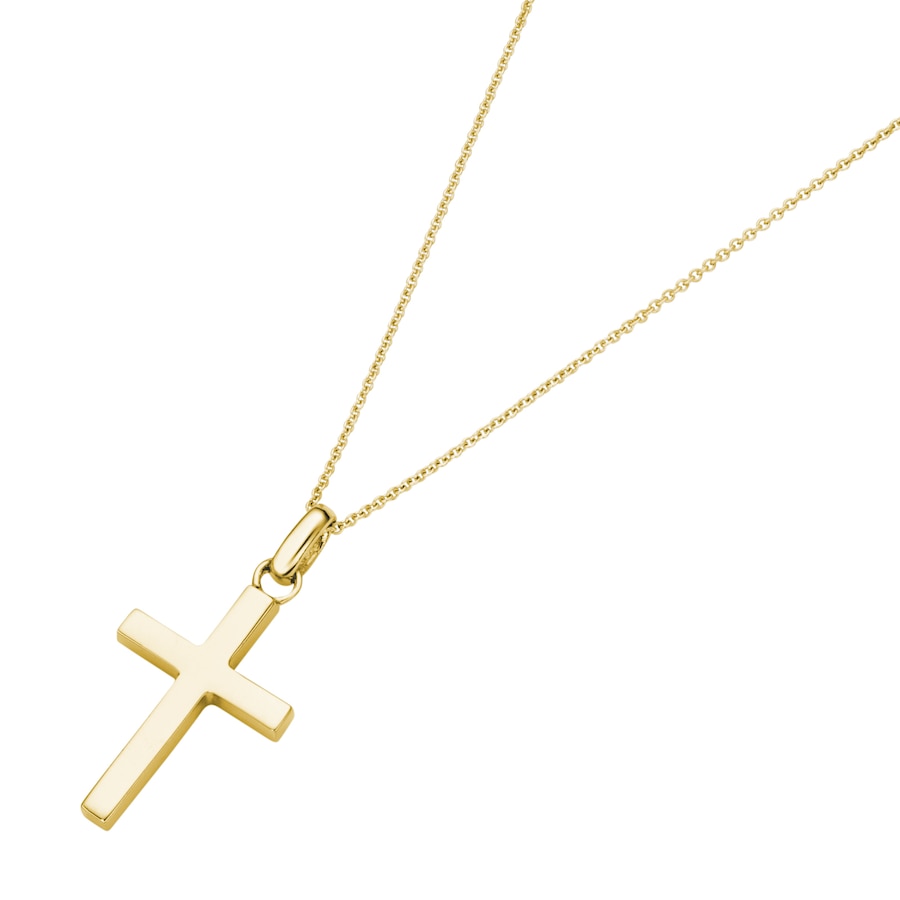Smart Jewel Kette mit Anhänger Kreuz, Silber 925 45 cm Gold Damen