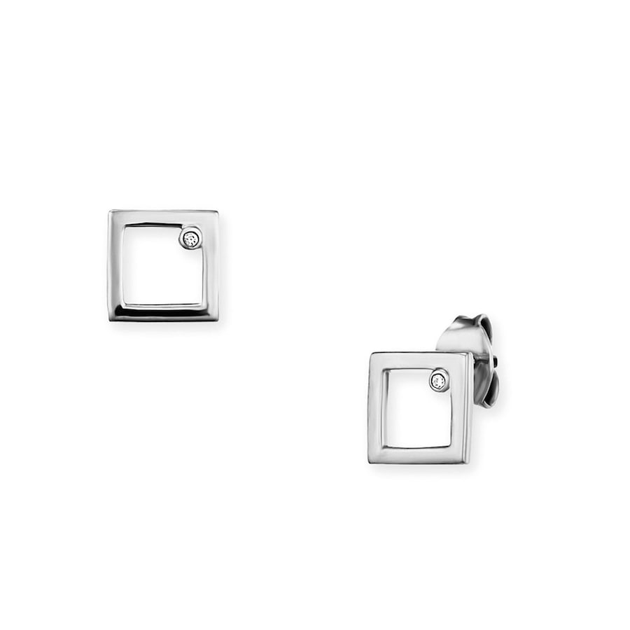 caï Ohrstecker 925/- Sterling Silber Zirkonia weiß Damen