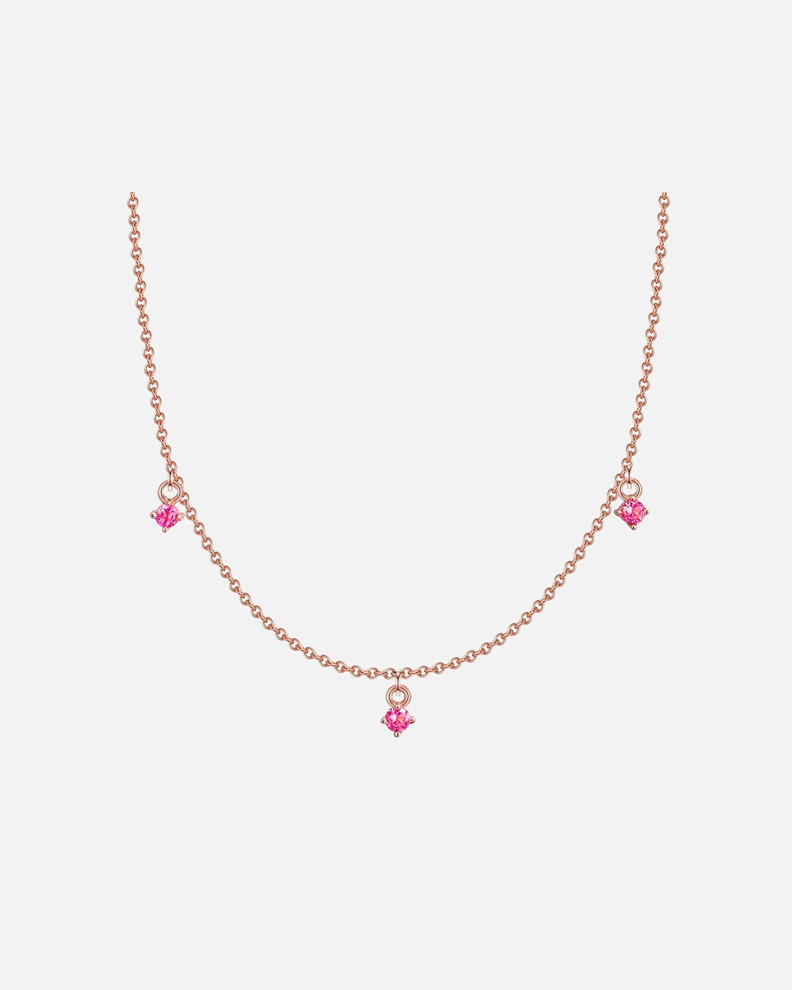 Halskette für Weiblich Glanzstücke München Halskette Sterling Silber Spinell in Roségold Pink