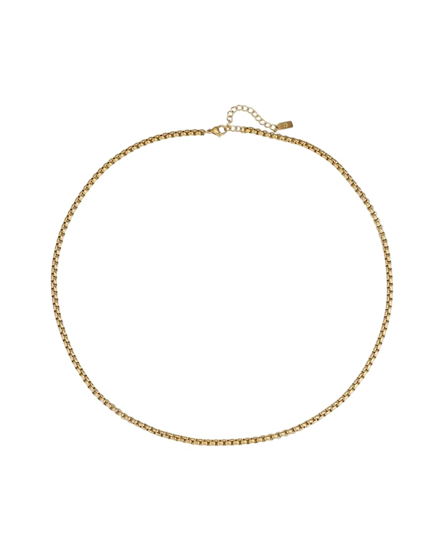 Hey Happiness Eckige Gliederkette aus Edelstahl Gold Hellbraun Herren