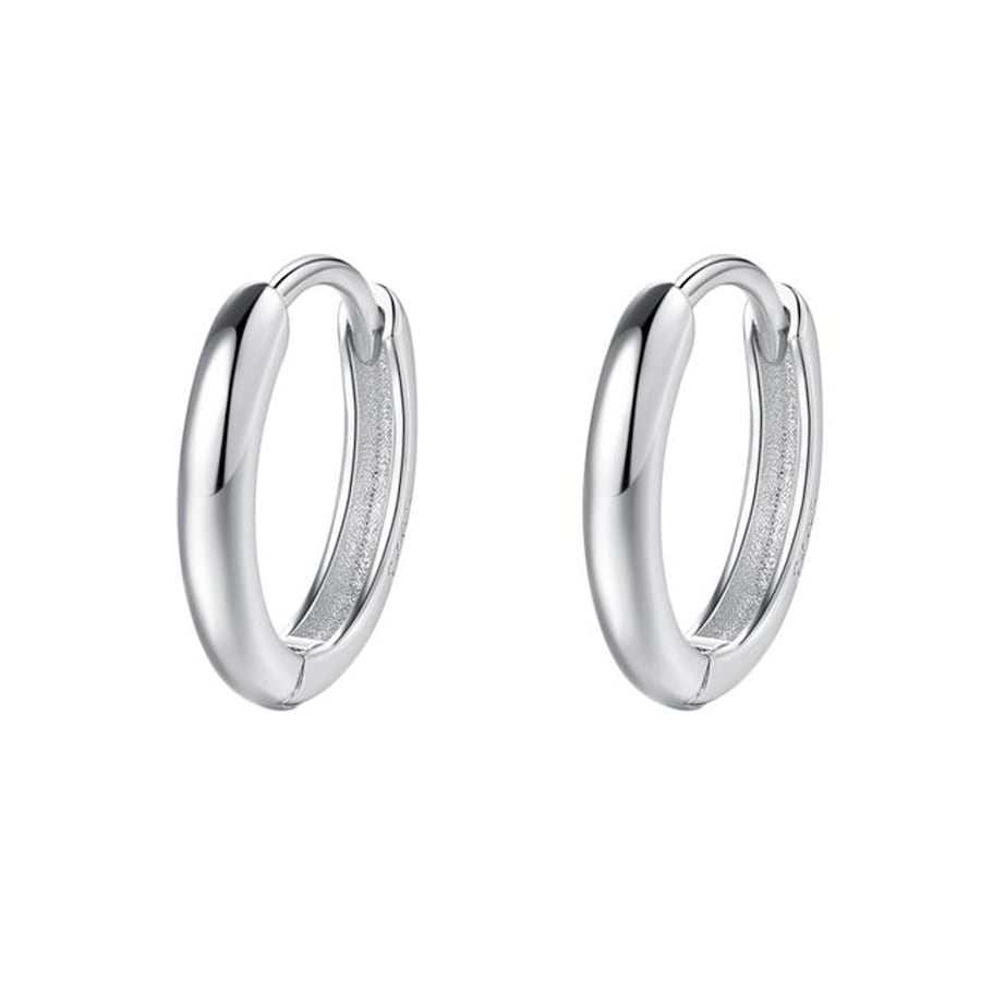 Hey Happiness Klassische Chunky Creolen, aus 925er Sterling Silber Damen