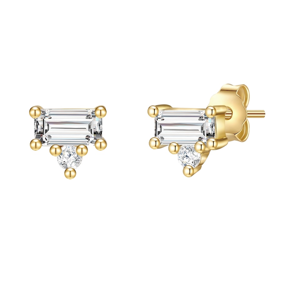 Glanzstücke München Ohrstecker Sterling Silber Zirkonia in Gelbgold 5,6 mm Damen