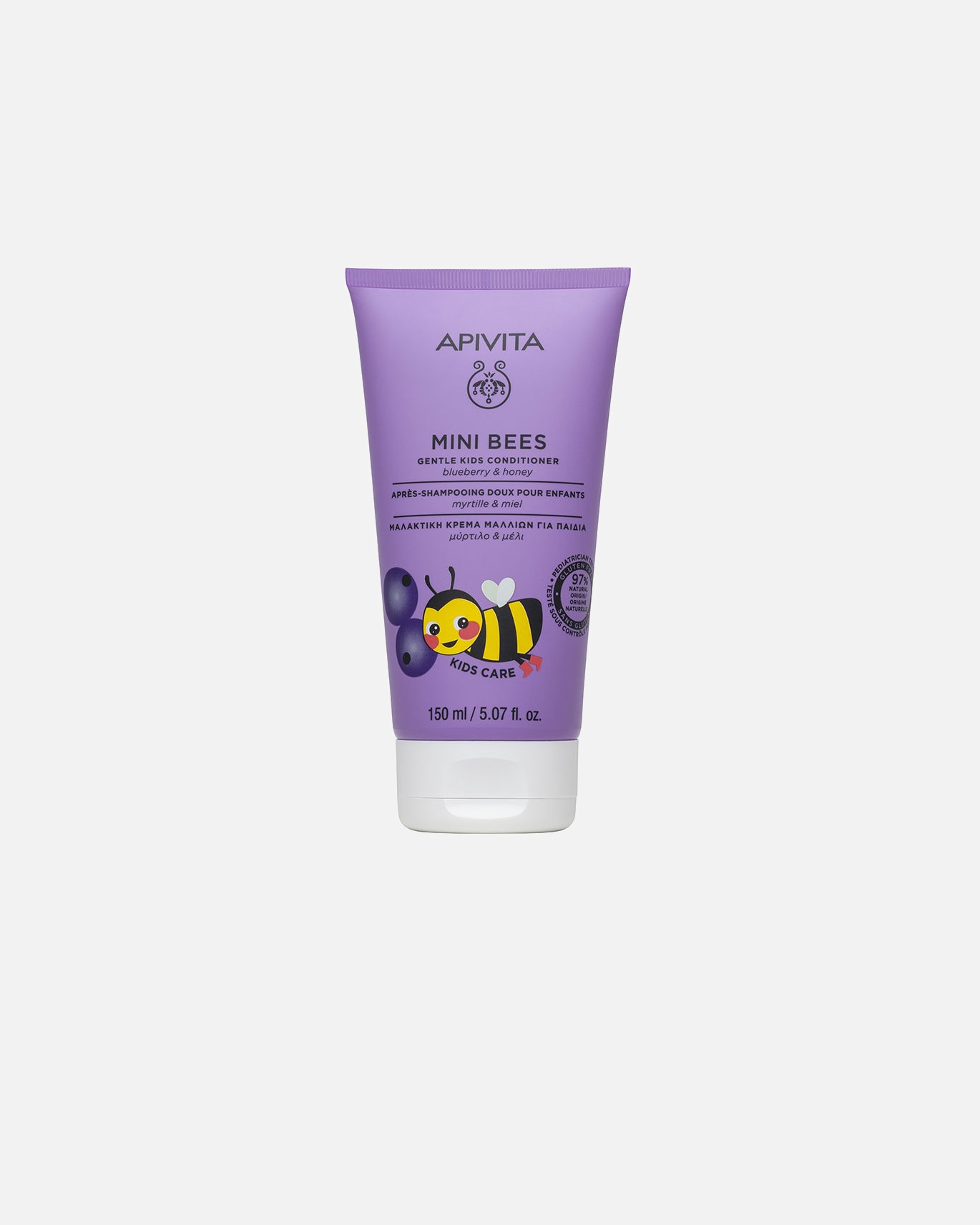 Kinderhaarkur für Unisex Apivita Mini Bees Sanfter Conditioner für Kinder, ideal für krauses und wirres Haar 150 ml