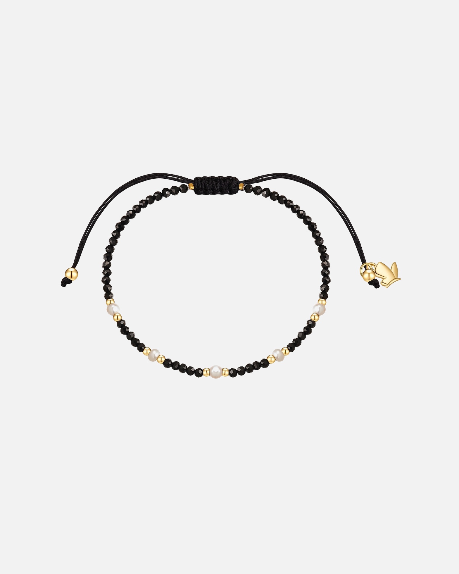 Armband für Weiblich Glanzstücke München Armband aus Edelstahl in Gelbgold mit Spinell und Süßwasser-Zuchtperle 15,0 - 22,0 cm, flexibel einstellbar