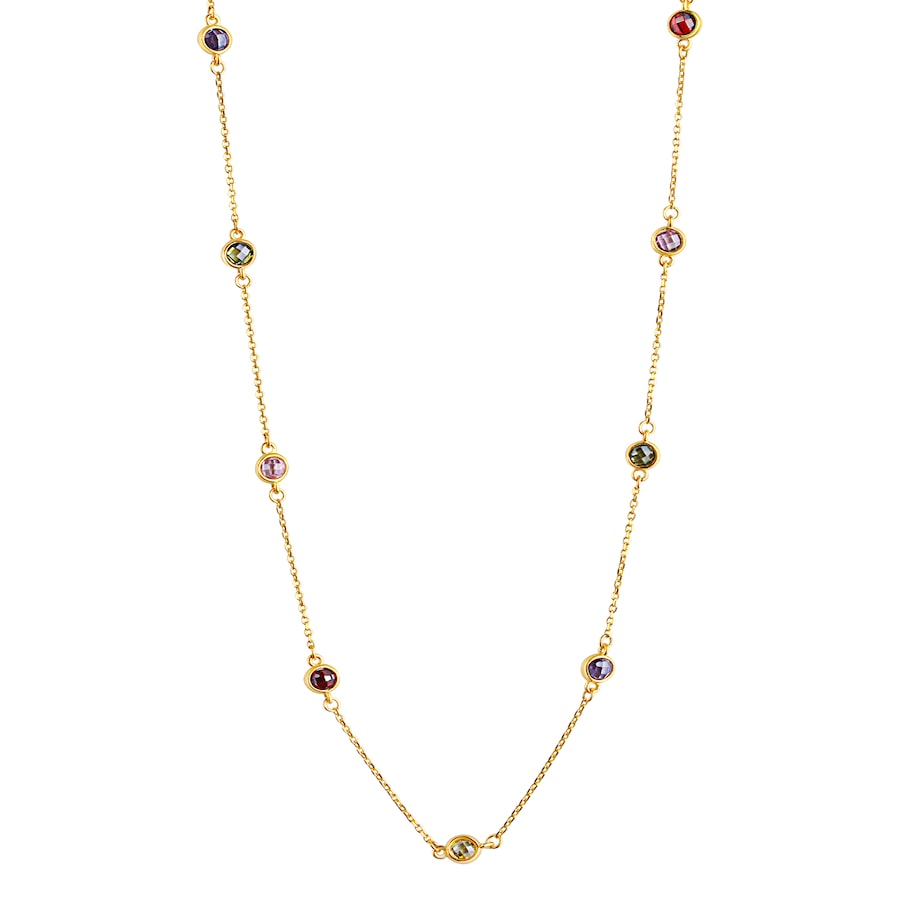 Celesta Halskette 375/- Gold Zirkonia 42/45cm Weiss Damen