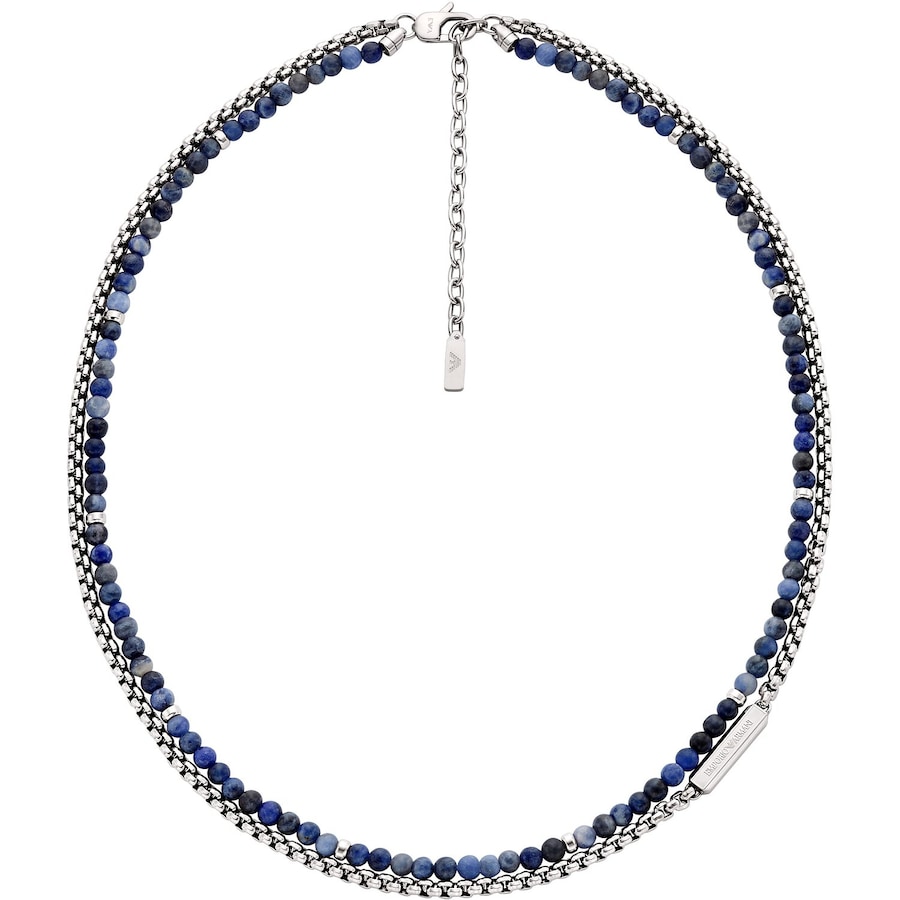 Emporio Armani Kette Edelstahl blau, silber Herren