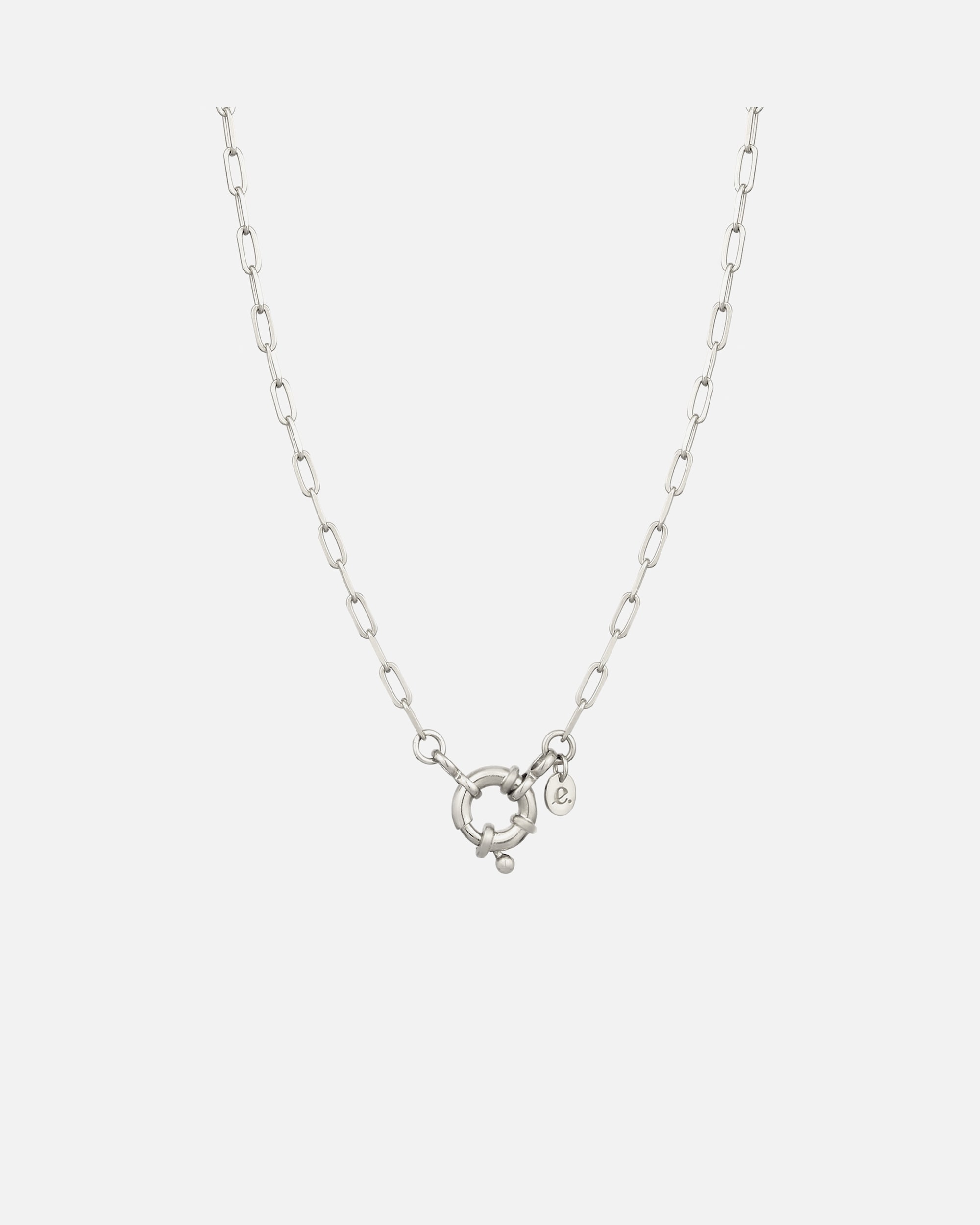 Halskette für Weiblich Elli Glieder Federring 925 Sterling Silber silberfarben