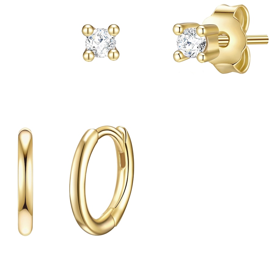Glanzstücke München Ohrstecker Sterling Silber Zirkonia in Gelbgold 2,5/10,6 mm Damen