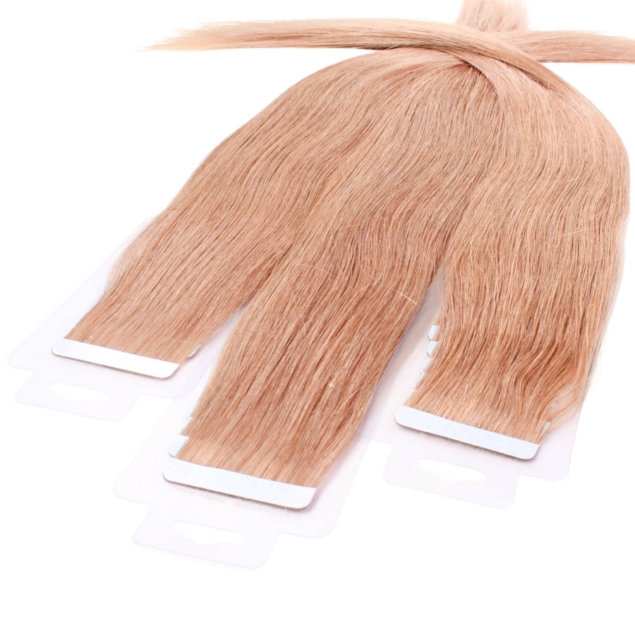 hair2heart Tape Extensions Echthaar #8/01 Hellblond Natur-Asch 40cm Hellbraun Damen
