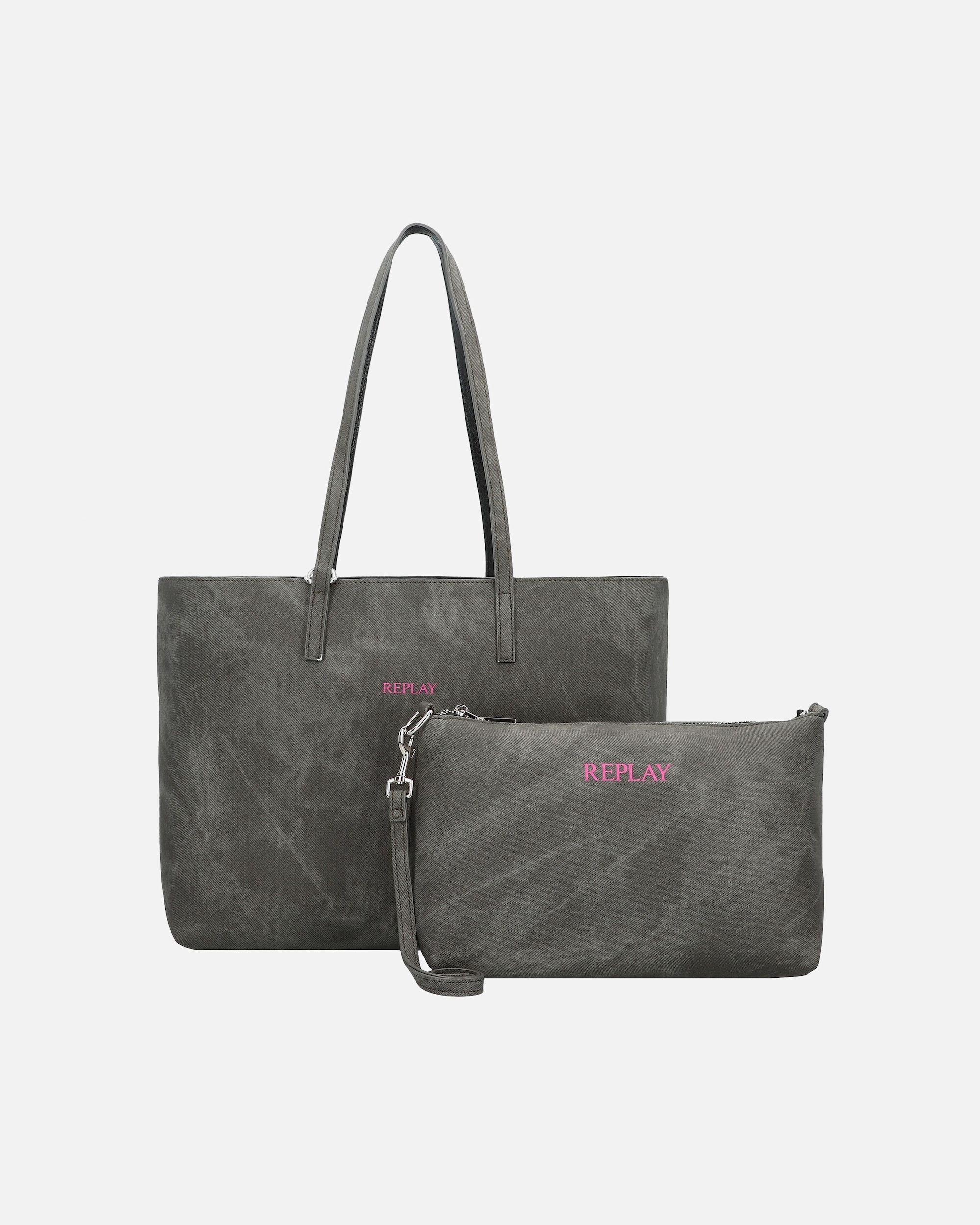 Clutch für Weiblich Replay Shopper washed black-black