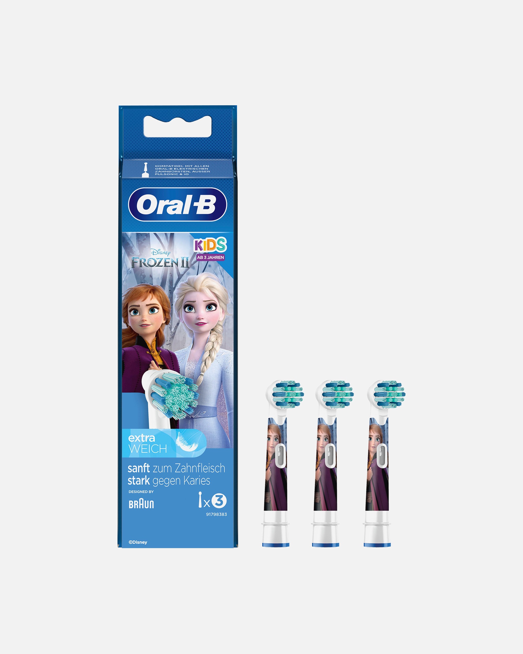 Elektrische Zahnbürste für Unisex Oral-B Kids Aufsteckbürsten 3er Pack Eiskönigin II - Extra weich 1 Stück