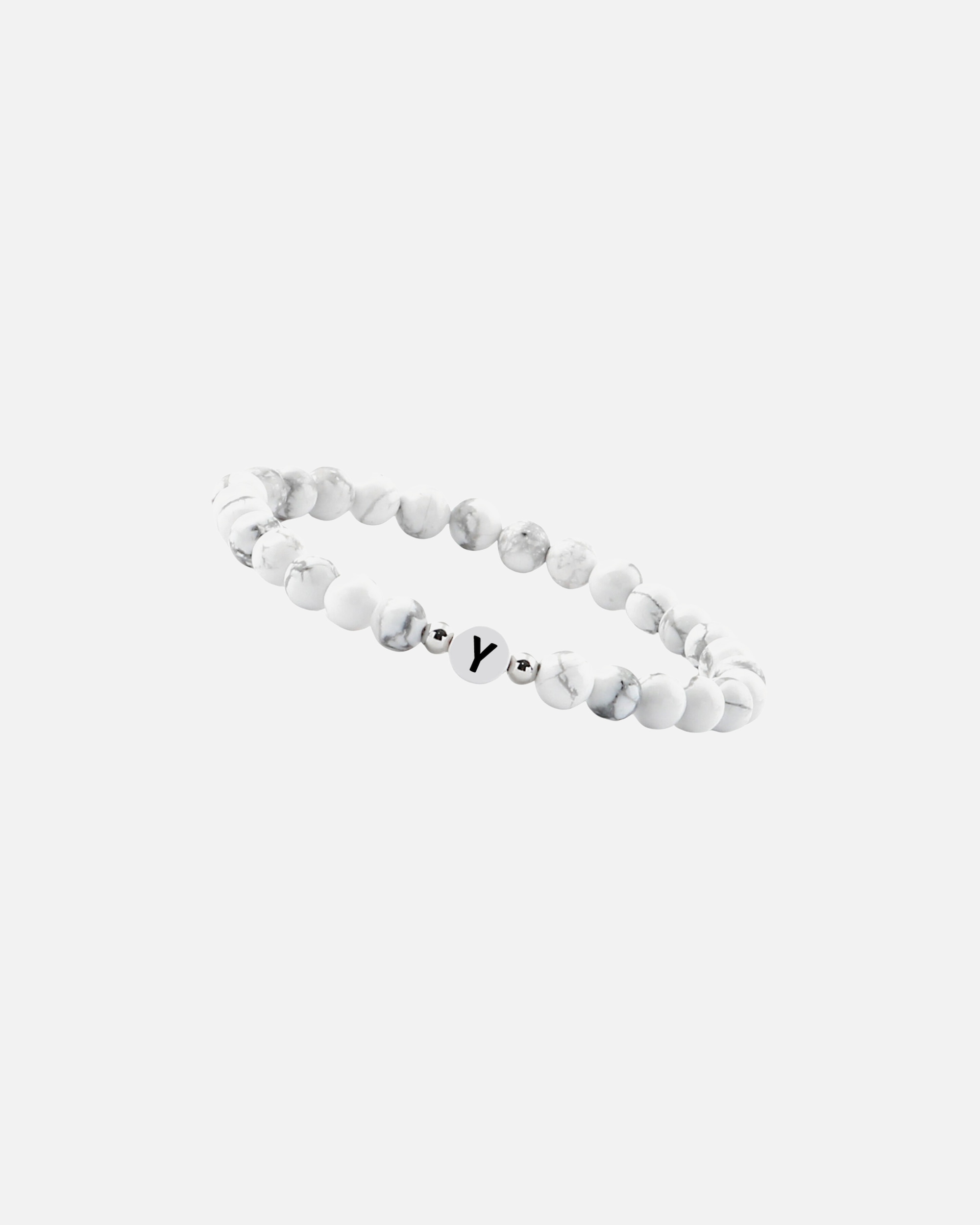 Armband für Weiblich GOOD.designs Perlenarmband aus Howlith-Steinen mit dem Buchstaben Y Onesize