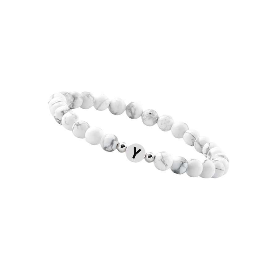 GOOD.designs Perlenarmband aus Howlith-Steinen mit dem Buchstaben Y Onesize Damen