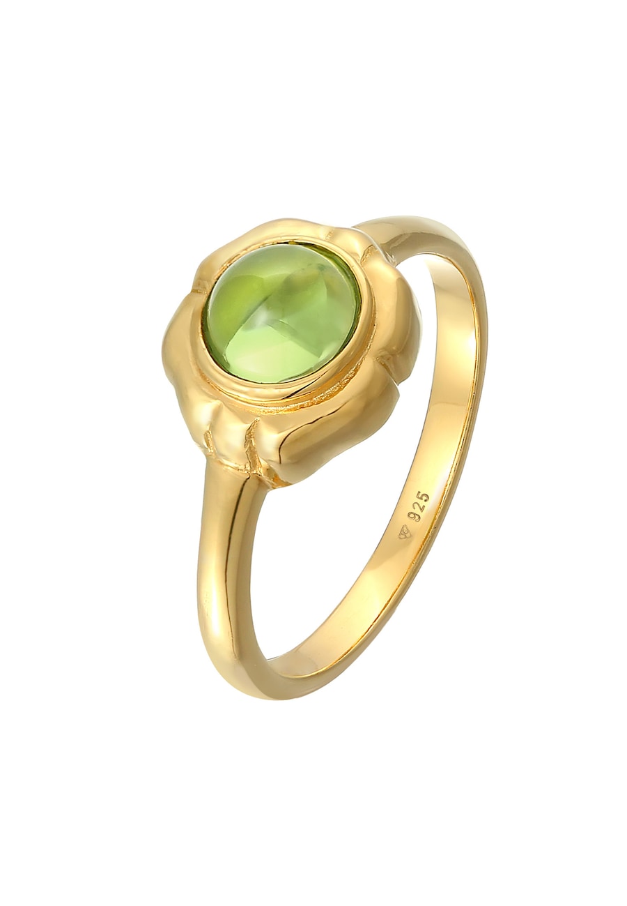 Elli PREMIUM Peridot Cabochon Grün Klassik 925 Silber 58 Damen