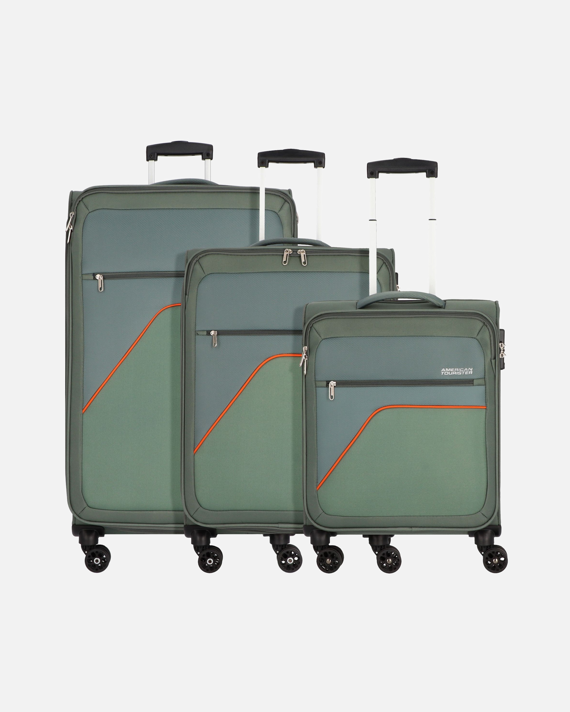 Koffer für Männlich American Tourister Sky Surfer 4 Rollen Kofferset 3-teilig black-red