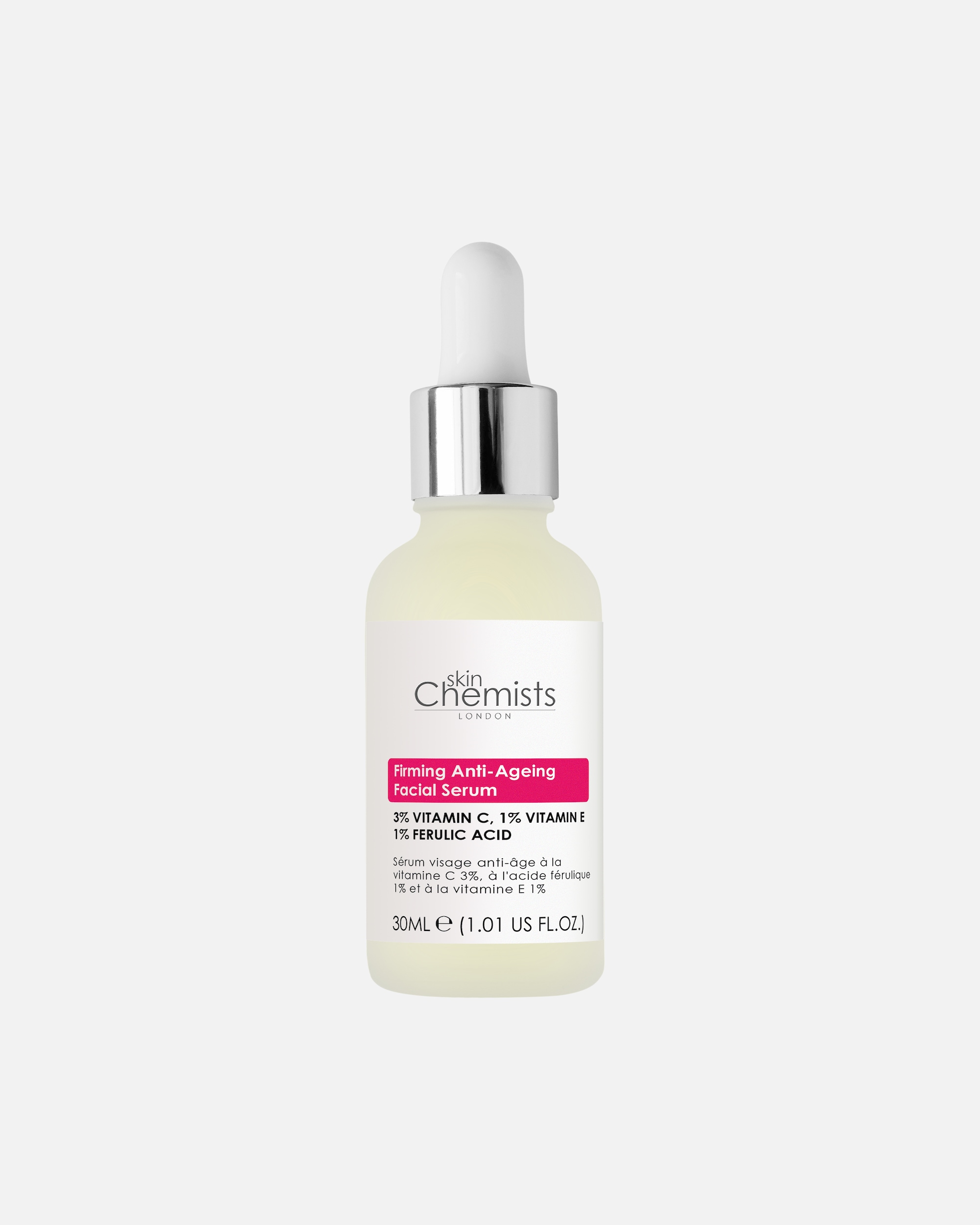 Anti-Aging Serum für Unisex skinChemists Anti-Aging Gesichtsserum mit 3% Vitamin C, 1% Ferulasäure & 1% Vitamin E 30 ml