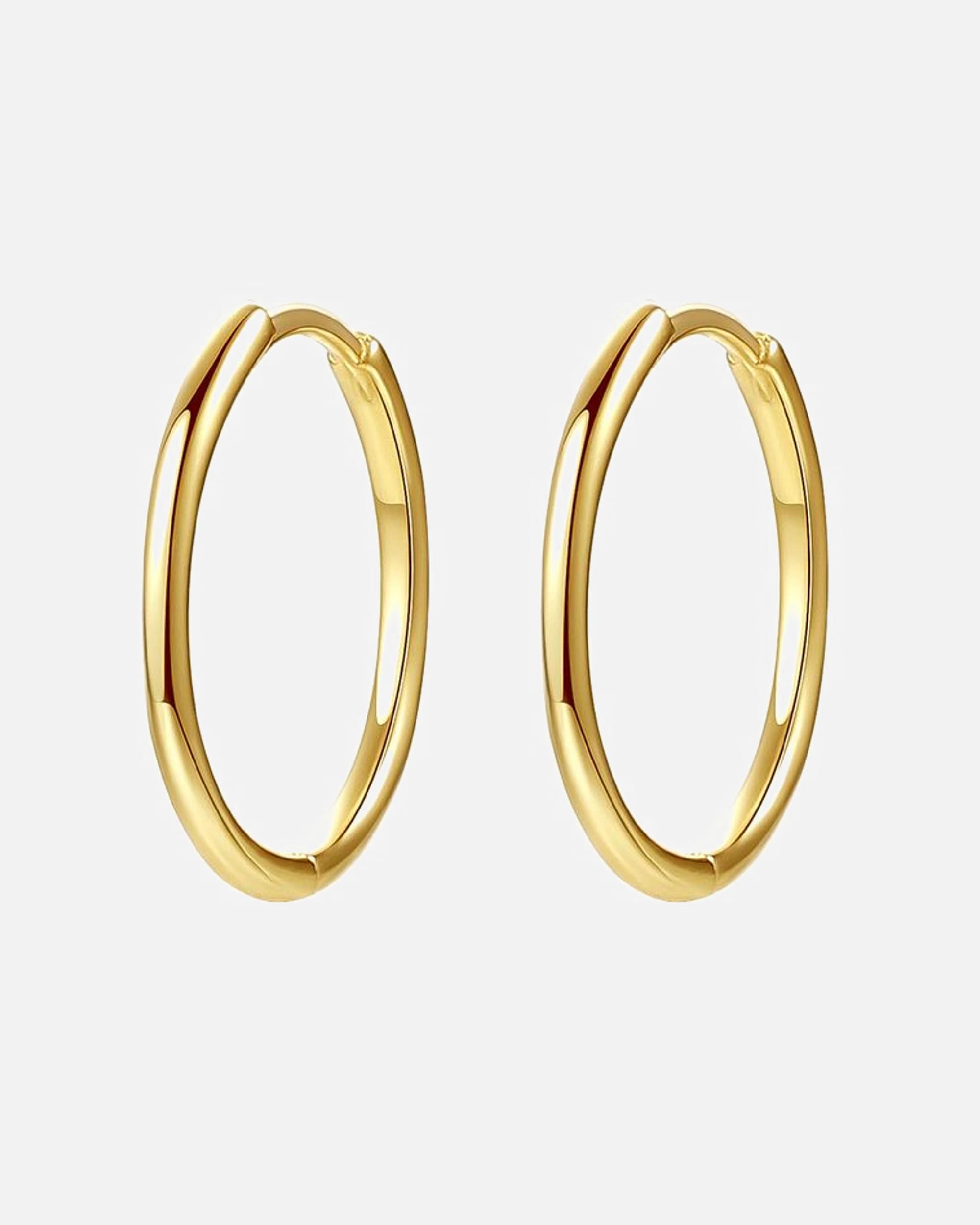 Ohrringe für Weiblich Hey Happiness Default Brand Line Dünne Creolen, aus 925er Sterling Silber Gold