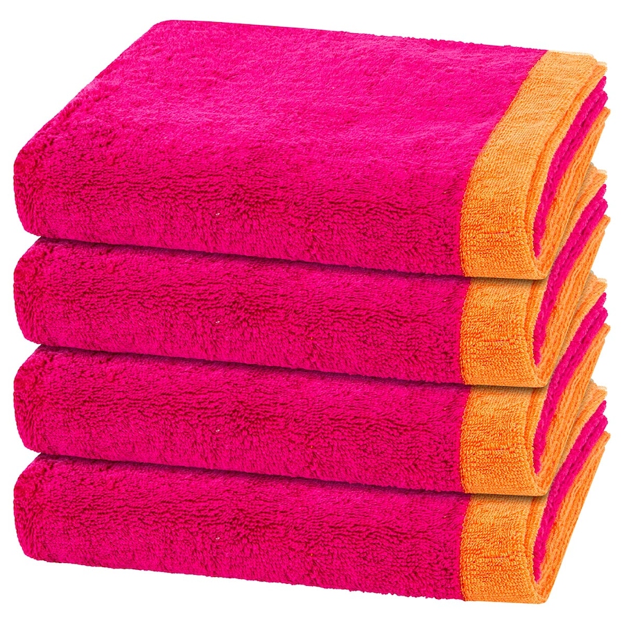 Cawö Handtuch-Set Lifestyle Splash (4er Set) Pink / mandarine