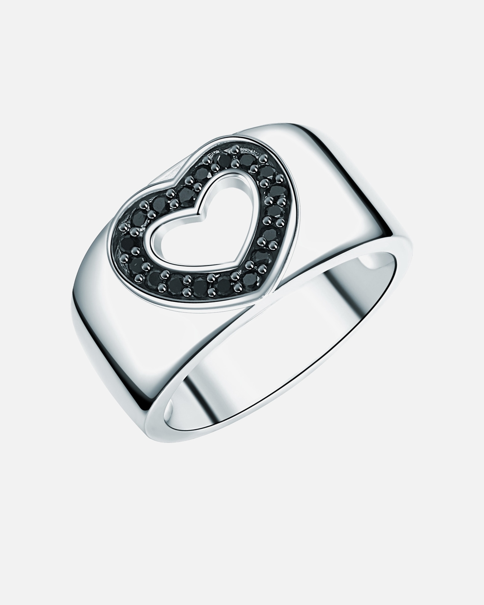 Ring für Weiblich Rafaela Donata Ring Herz Sterling Silber Zirkonia in Silber 58