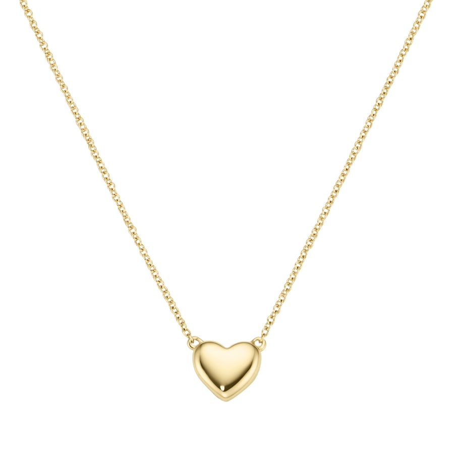 Luigi Merano Collier mit einem kleinen Herz, bombiert, Gold 375 45 cm Damen