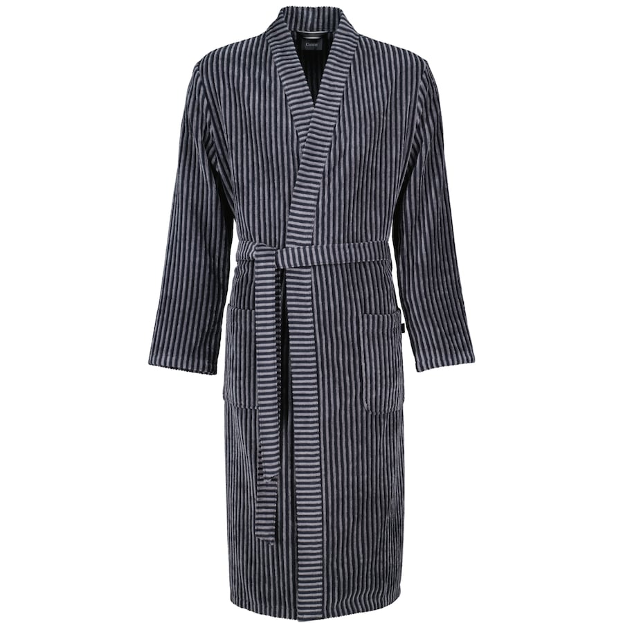 Cawö Bademäntel Herren Kimono Streifen 4854 anthrazit - 97 M