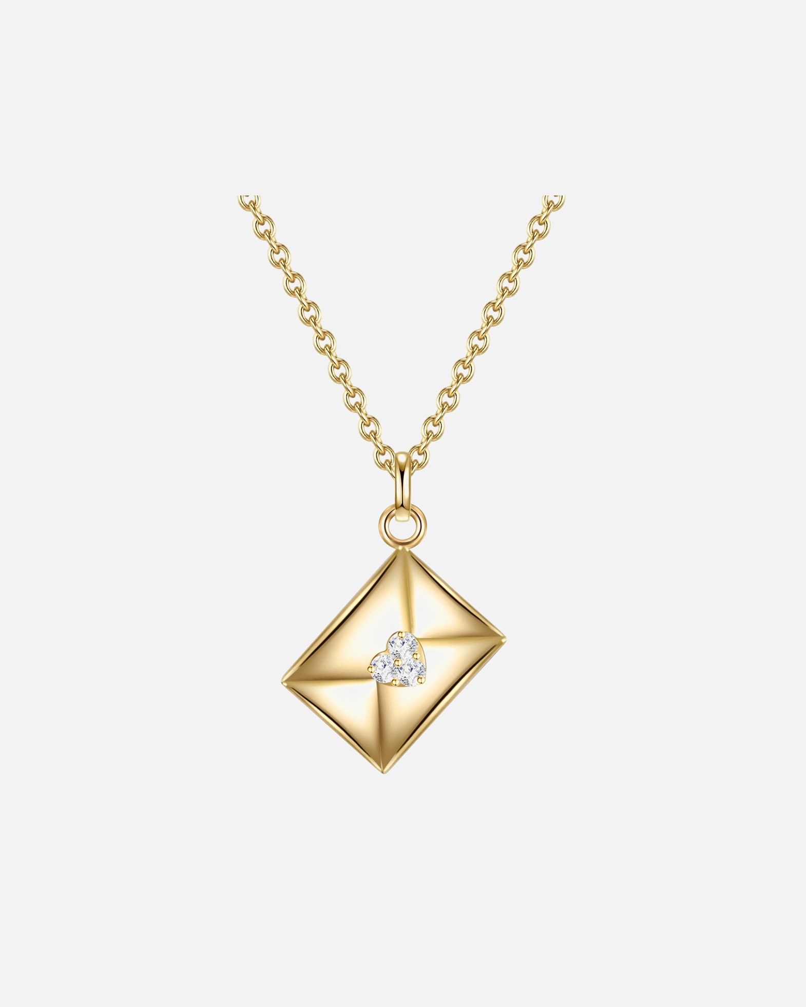 Halskette für Weiblich Glanzstücke München Halskette Kuvert Sterling Silber Zirkonia in Gelbgold 45,0 cm Basiskette + 5,0 cm Verlängerung