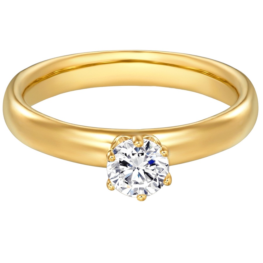 Trilani Ring aus Sterling Silber in gelbgold mit Zirkonia 57 Damen