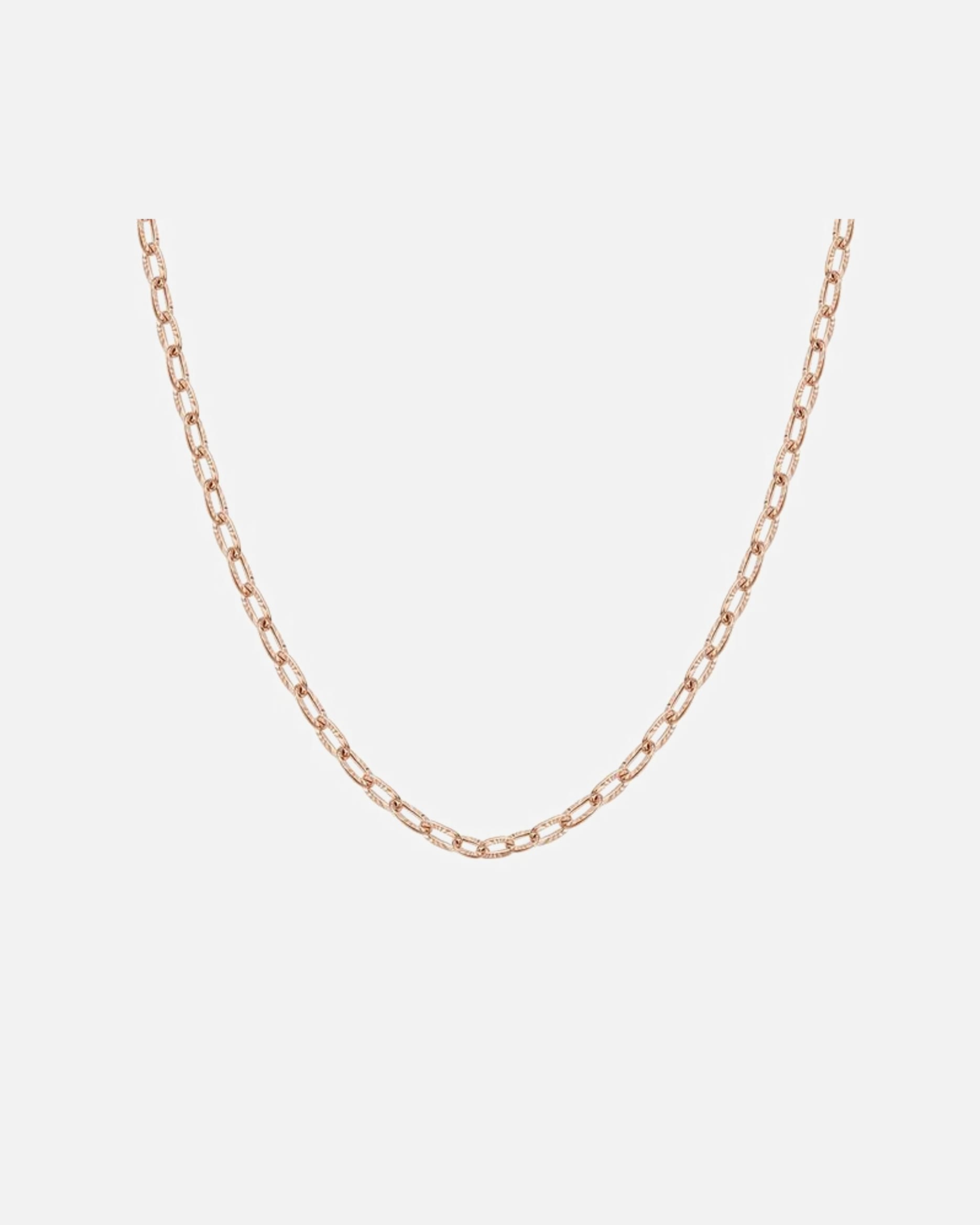 Halskette für Weiblich Hey Happiness Default Brand Line Texturierte Gliederkette Halskette – Edelstahl Schmuck – wasserfest Rosegold