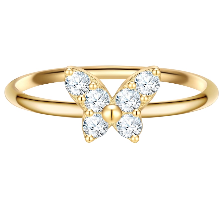 Glanzstücke München Ring Schmetterling aus Sterling Silber in gelbgold mit Zirkonia 60 Damen