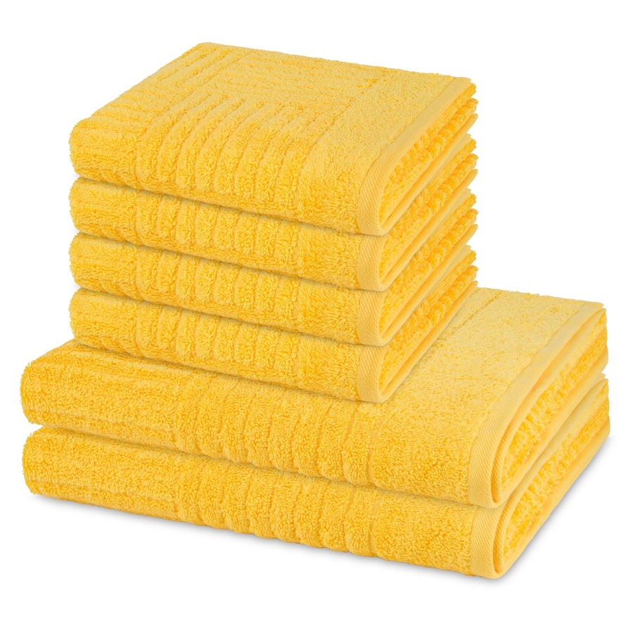 ROSS Handtuch-Set Carre (6-teilig) Sonne Gold