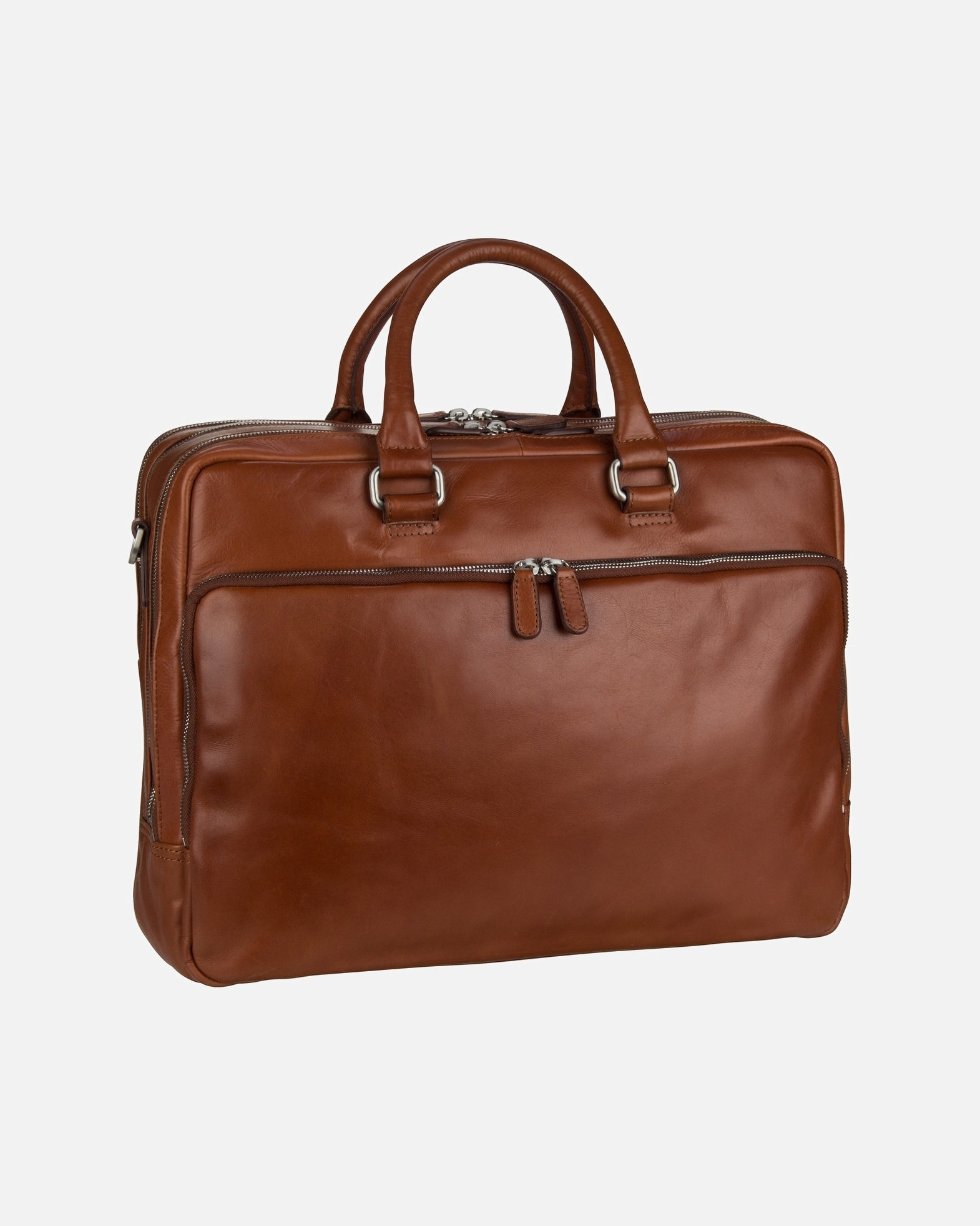Laptoptasche für Männlich Leonhard Heyden Aktentasche Cambridge 5262 RV-Aktenmappe 3 Fächer Cognac