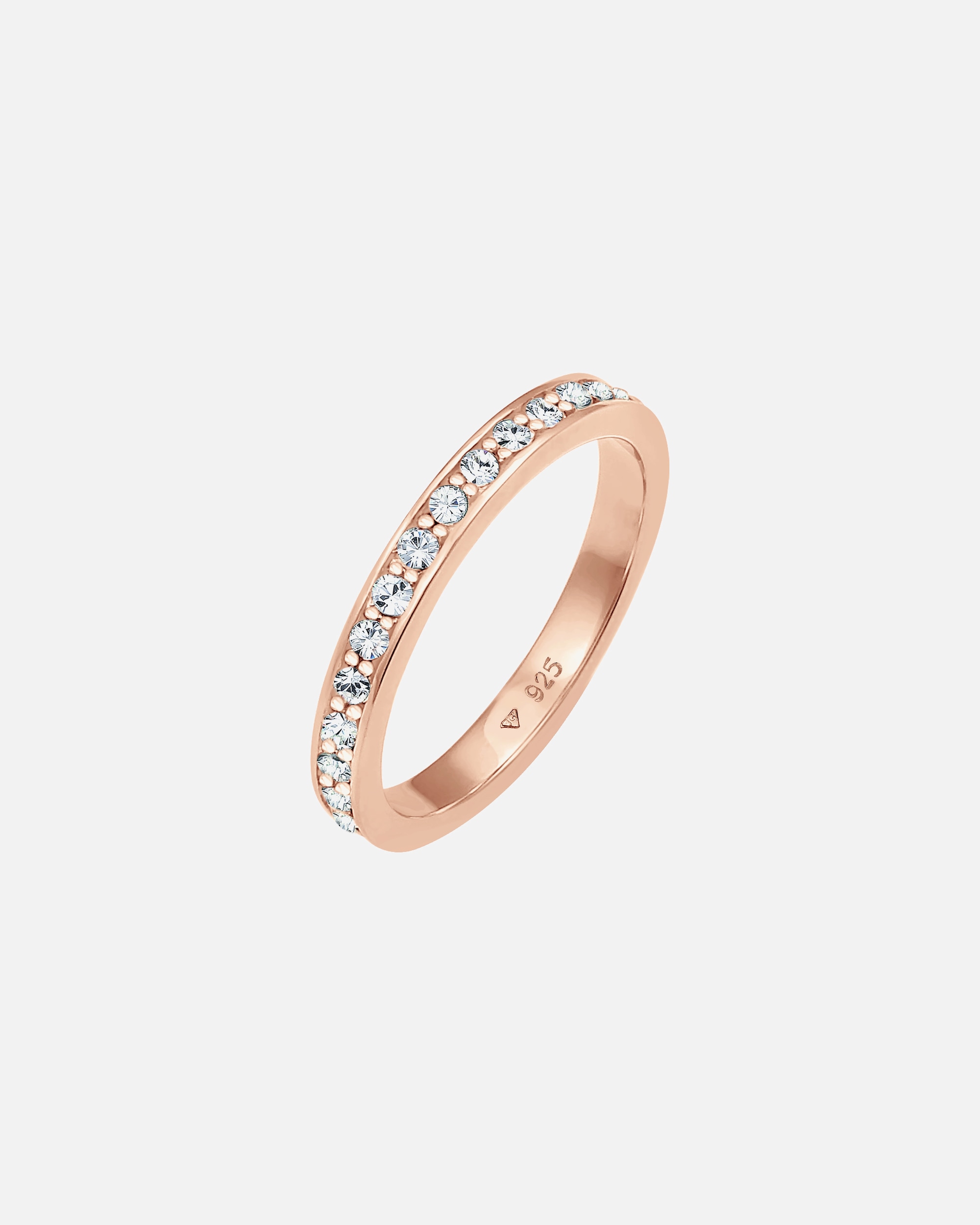 Ring für Weiblich Elli Bandring Memoire Glas Kristalle 925 Silber vergoldet 60