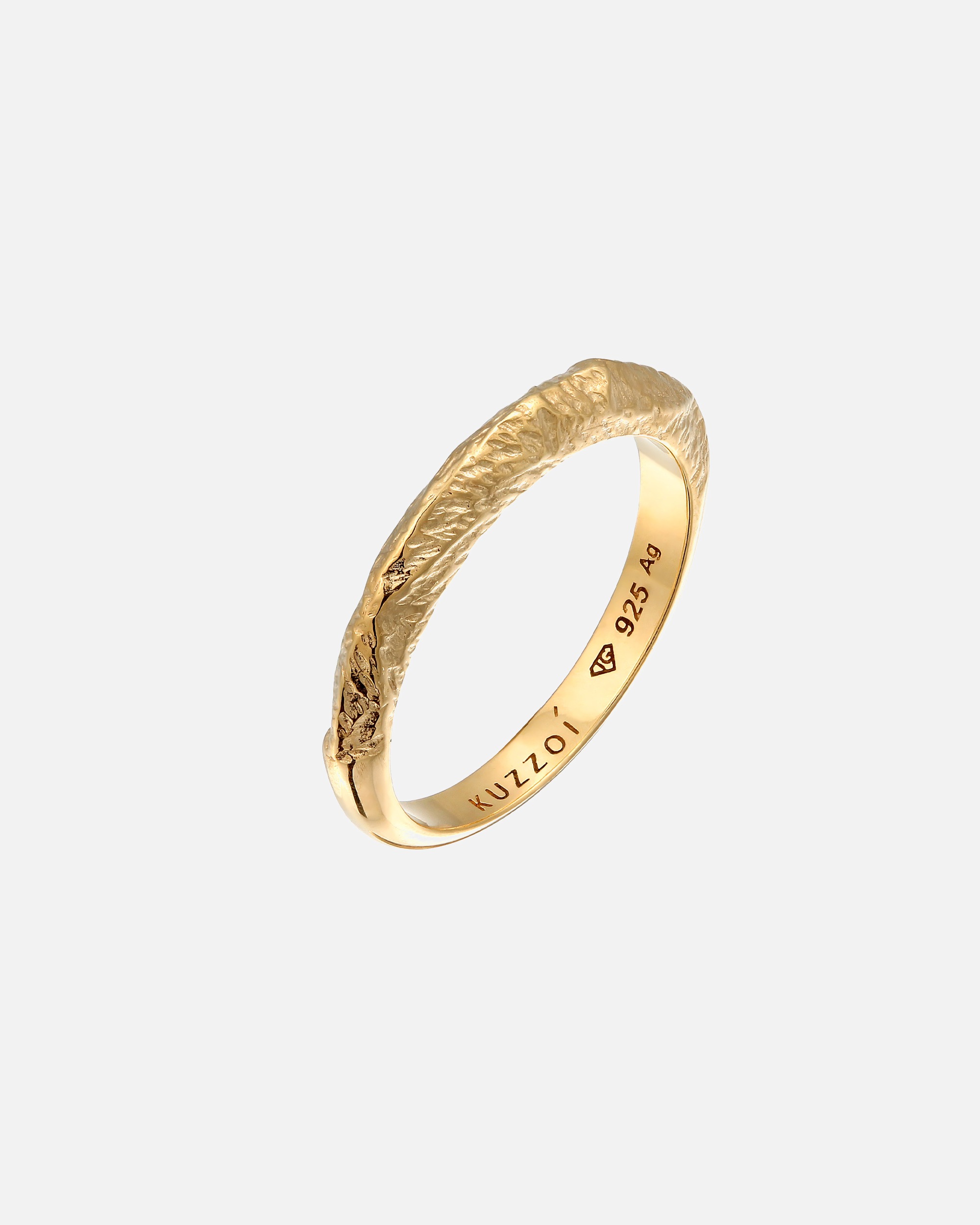 Ring für Männlich KUZZOI Herren Bandring Schmal Used Look 925 Silber 62