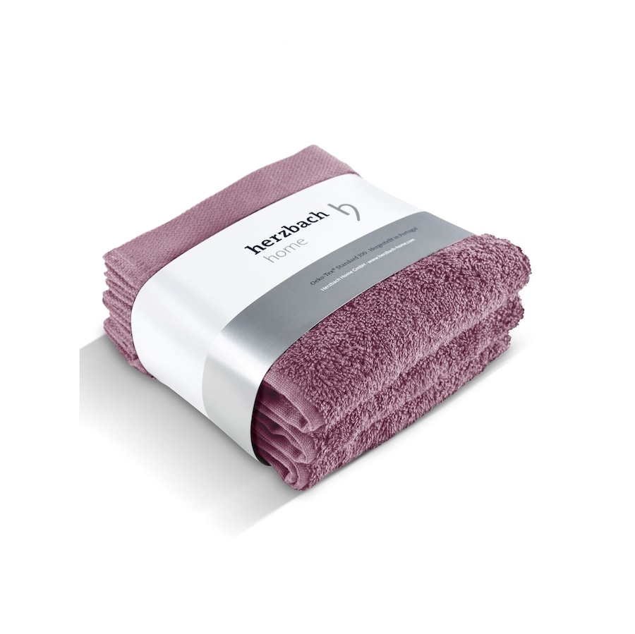 Herzbach Home Seiftuch Pura 3er-Set einfarbig Malve