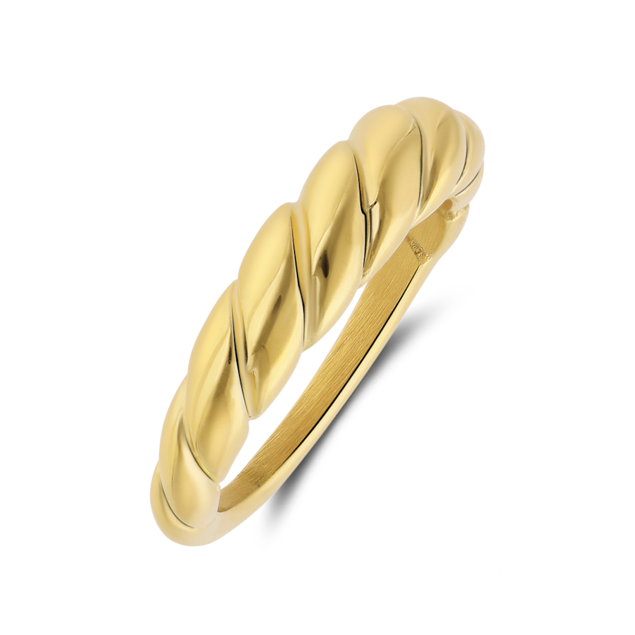 Lucardi Ring Stahl Gold - 66mm Damen