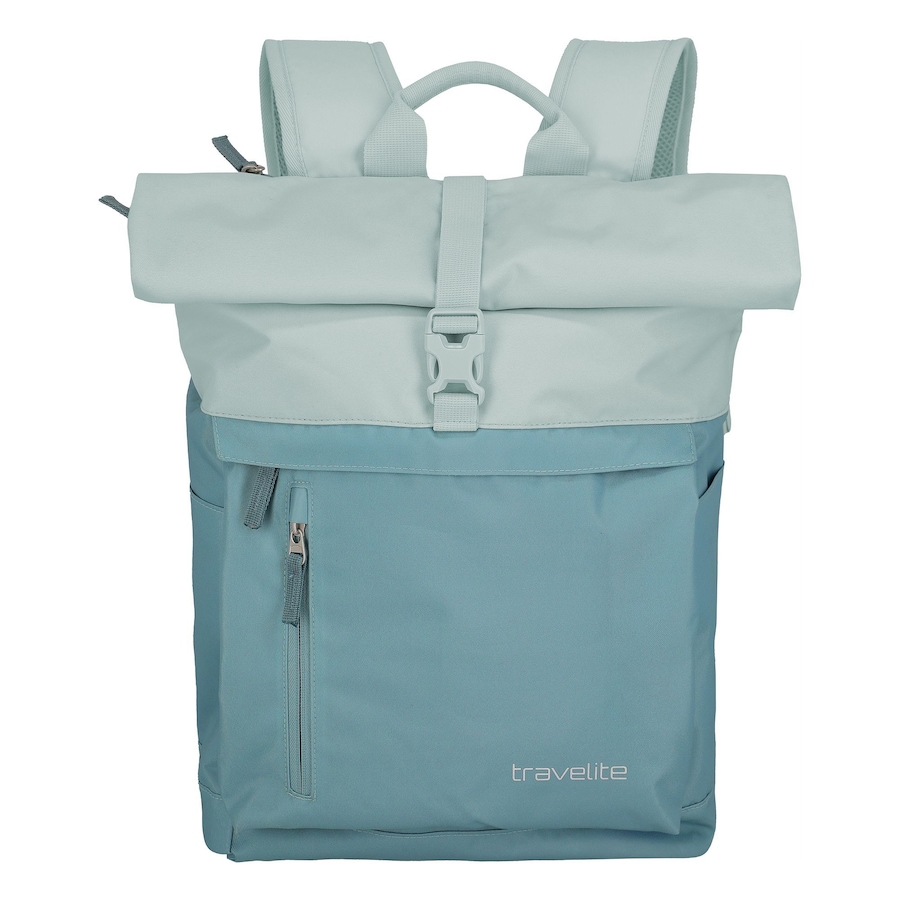 Travelite Basics Rollup Rucksack 47 cm Laptopfach ice blue Petrol Herren