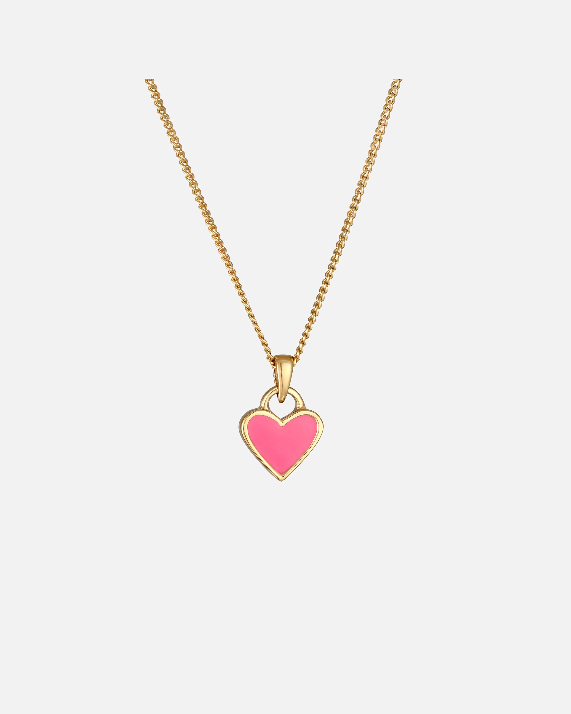 Halskette für Weiblich Elli Kinder Herz Anhänger Emaille 925 Silber Pink