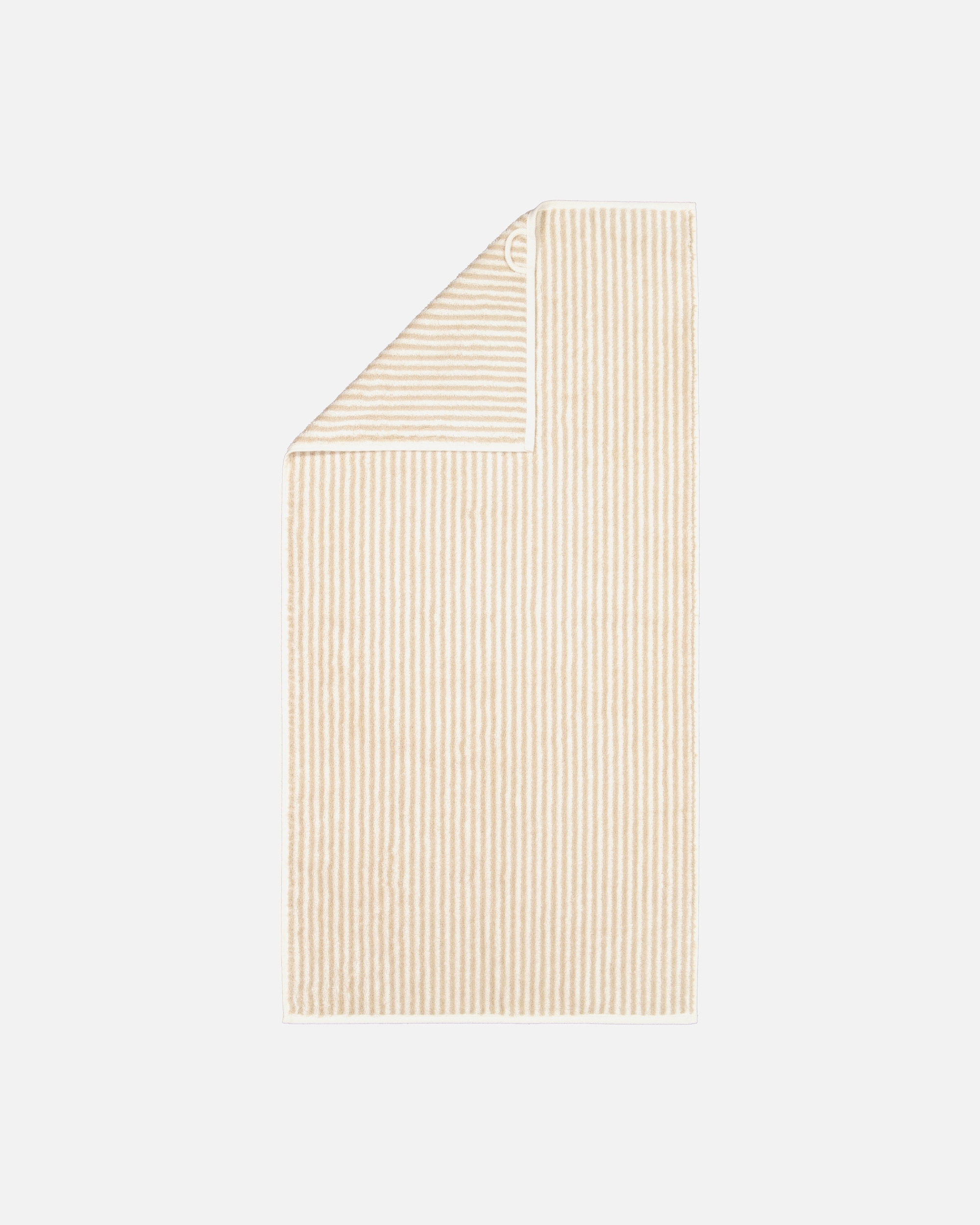 Handtuch für Unisex Cawö Cawö Handtücher Two-Tone Stripes 480 natur - 36 Handtuch 50x100 cm