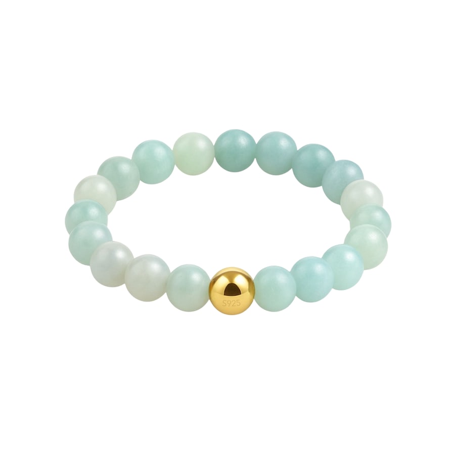 GOOD.designs Anti Stress Ring aus Naturstein Perlen Amazonit Damen