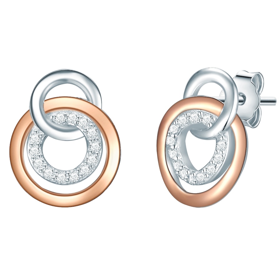 Rafaela Donata Ohrstecker Sterling Silber Zirkonia in Silber/Roségold 10,2 mm Damen