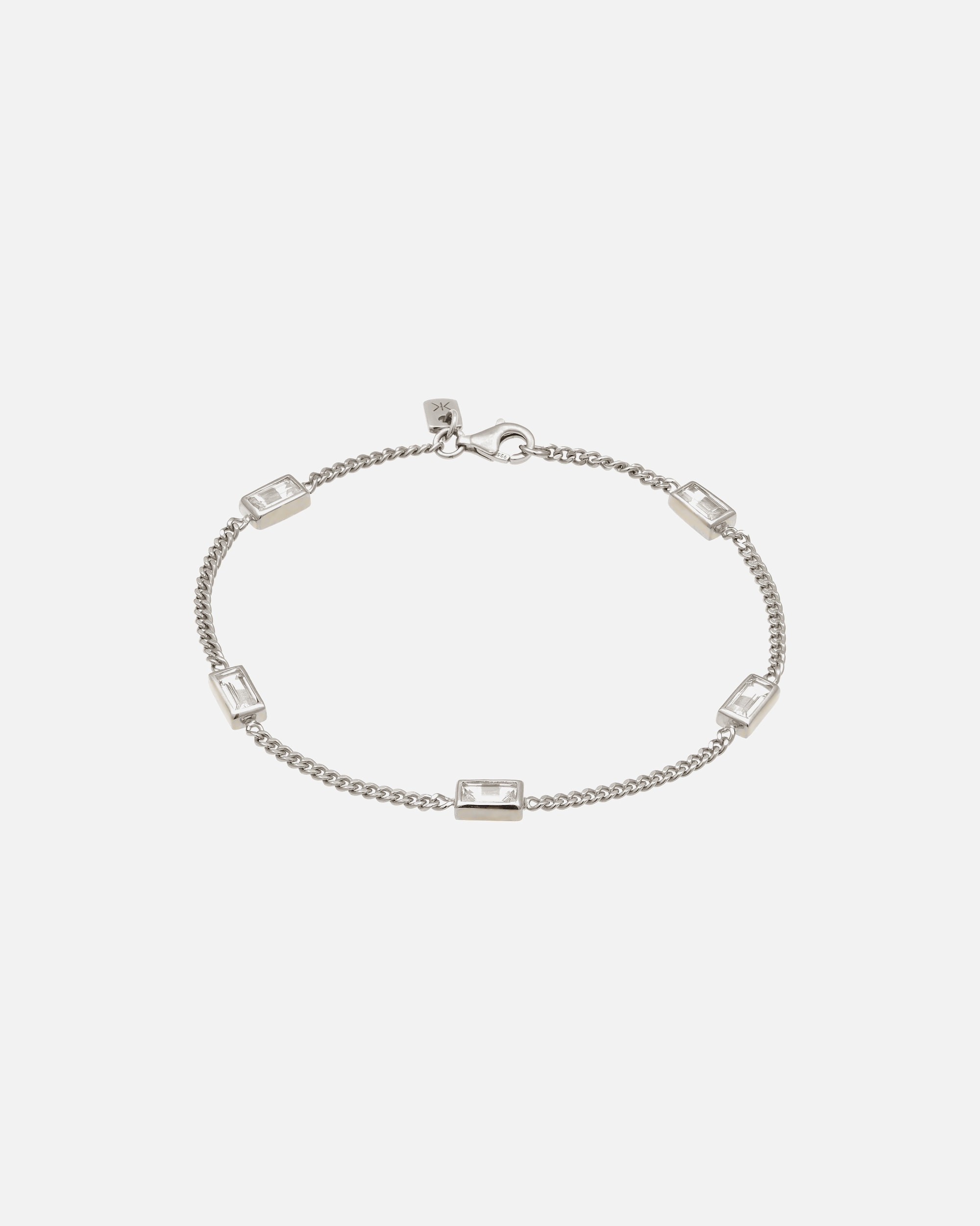 Armband für Männlich KUZZOI Rechteck Topas Weiß 925 Sterling Silber 19